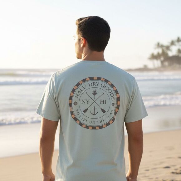 NALU Dry Goods Unisex T-Shirt Gray Surf Graphic Print Unisex NY & HI Size L - Picture 6 of 7